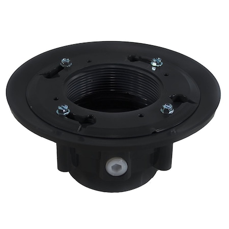 Jones Stephens 4in. PVC Heavy Duty Drain Base with Clamping Ring and Primer Tap, for 4in. Spud D49808